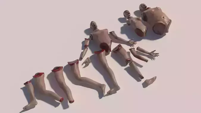 Body parts with textures