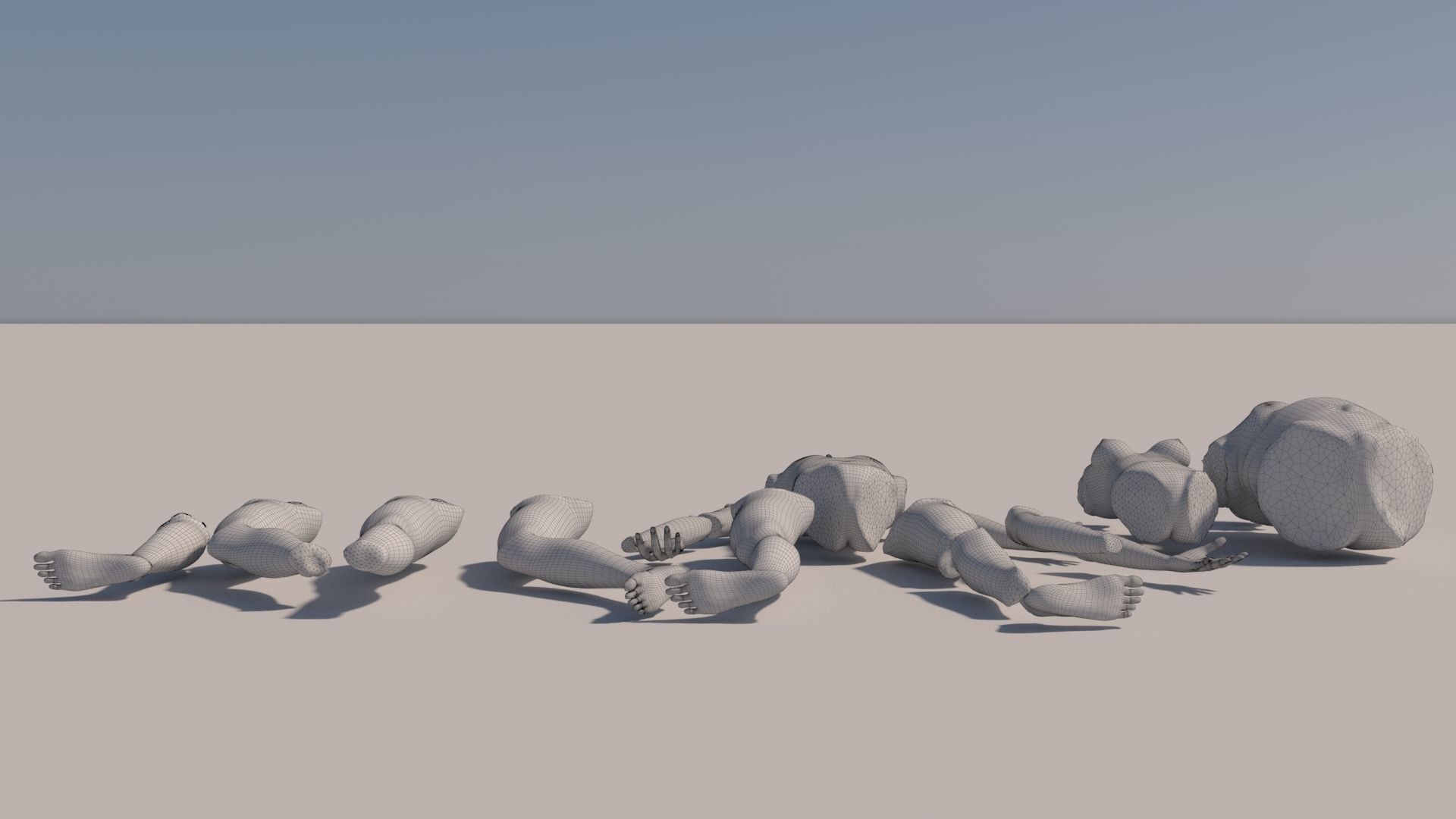 Body parts with textures 3D model_13