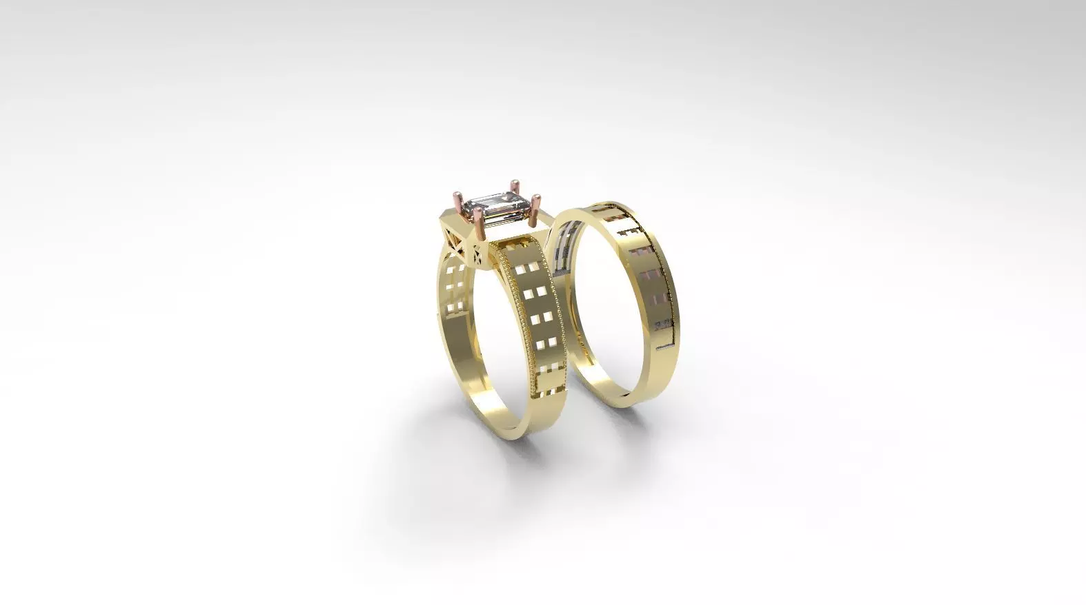 solitaire wedding engagement women ring with diamonds stones 3D print model