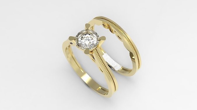 solitaire wedding engagement women ring  3D print model