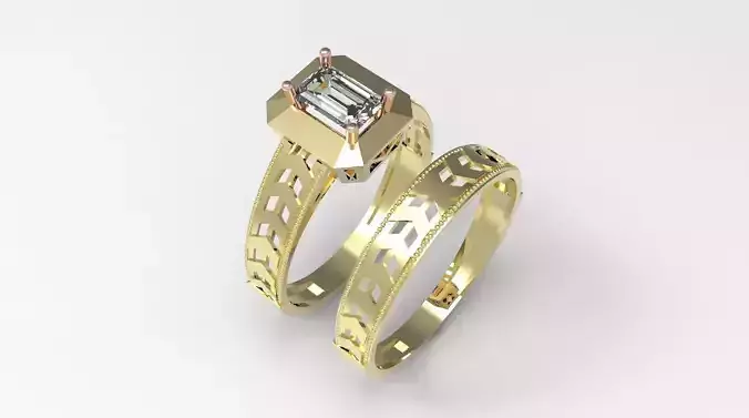 wedding engagement  ring with gems stones