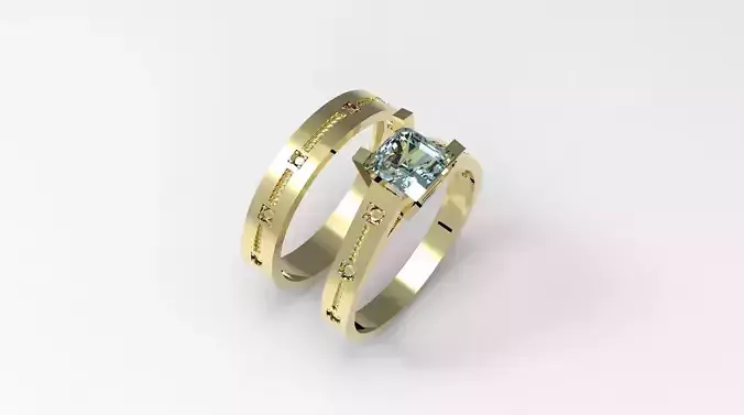wedding engagement  ring with gems stones