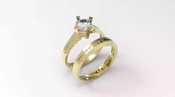 solitaire wedding engagement women ring with diamonds stones
