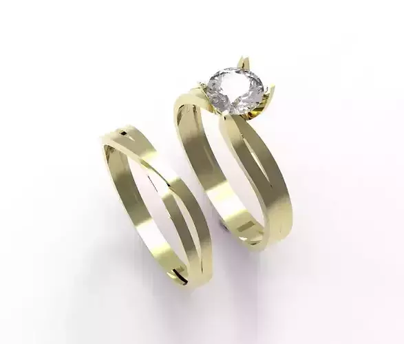 solitaire wedding engagement women ring 3dm stl 