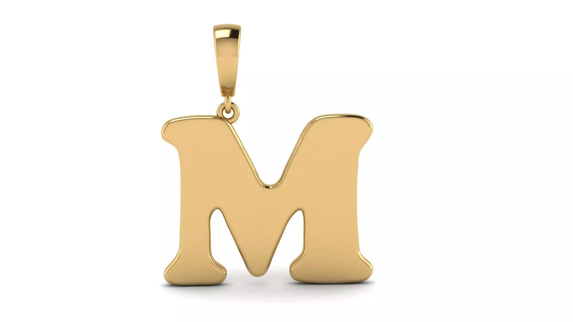 Pendant Alphabet Letter M 15 mm Cooper Black 3D print model