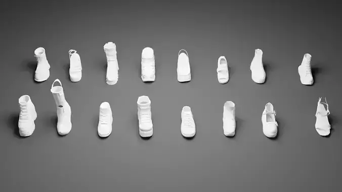 Shoes low poly in raw 