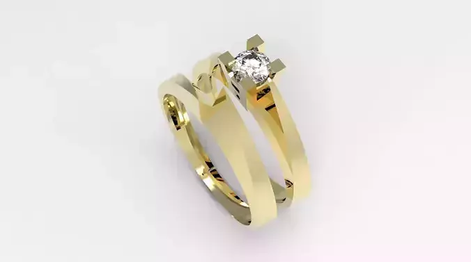 solitaire wedding engagement women ring 3dm stl