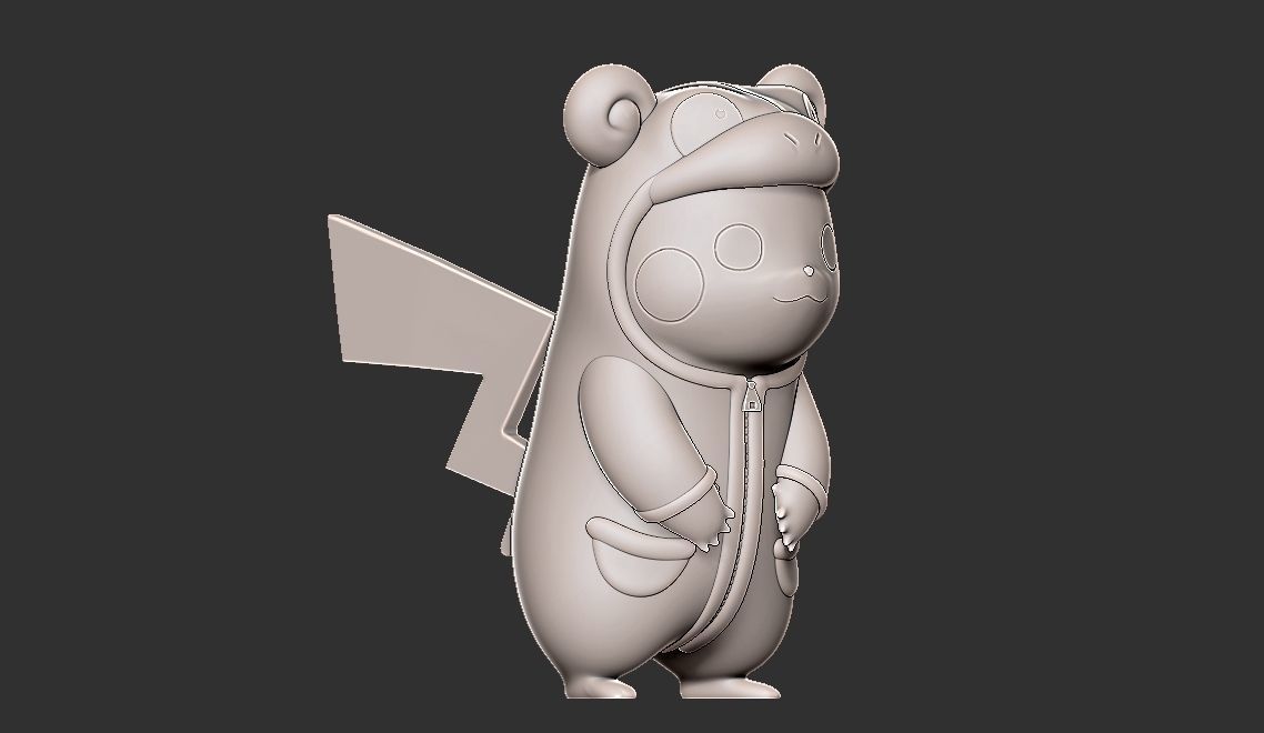  free Pokemon pikachu slowpoke cosplay Free 3D print model_6