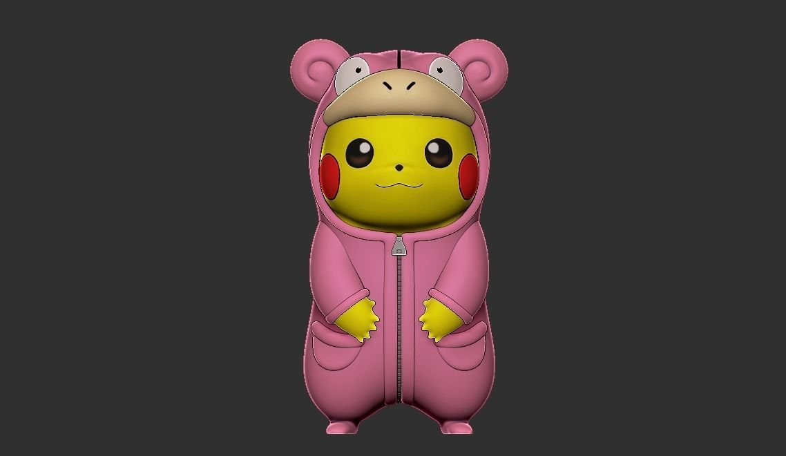  free Pokemon pikachu slowpoke cosplay Free 3D print model_1