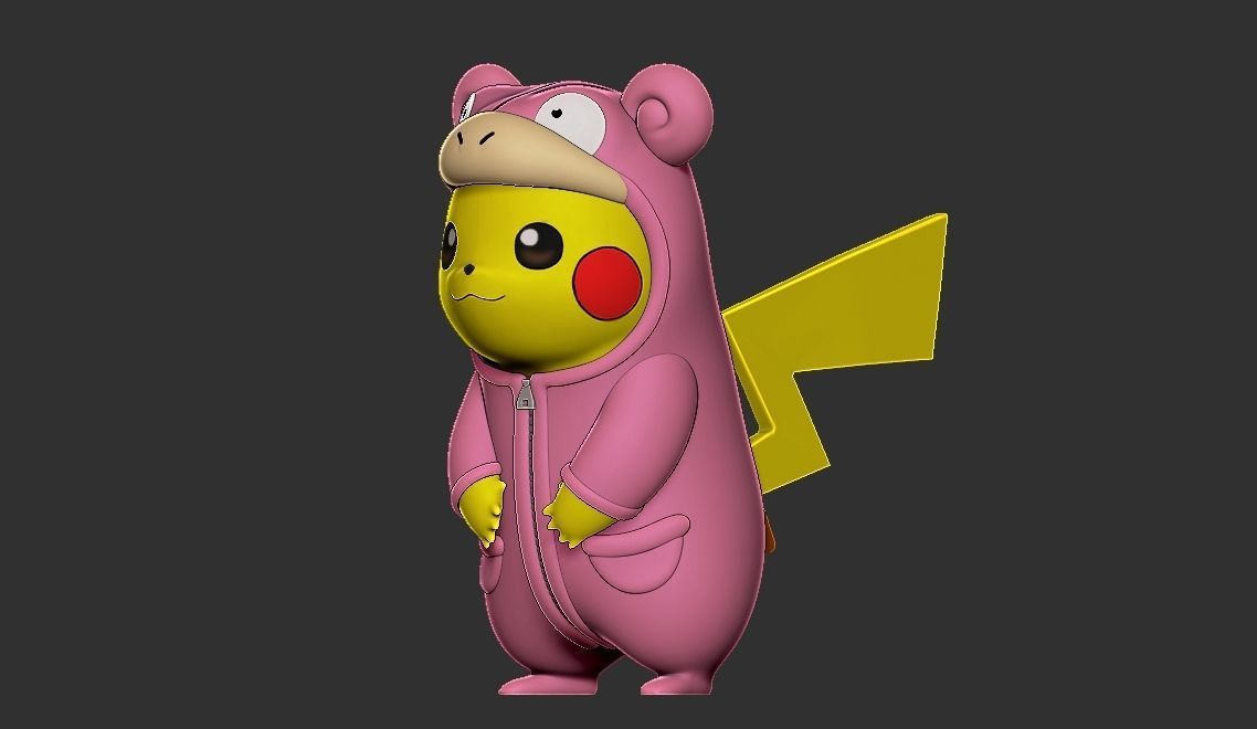  free Pokemon pikachu slowpoke cosplay Free 3D print model_3