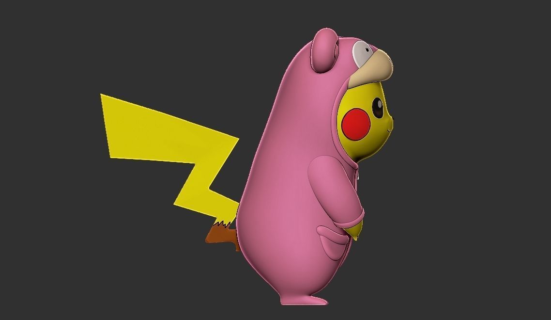  free Pokemon pikachu slowpoke cosplay Free 3D print model_7