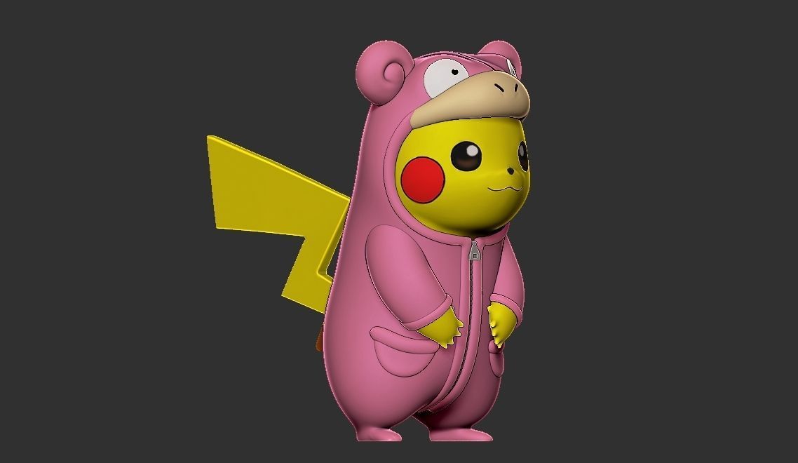  free Pokemon pikachu slowpoke cosplay Free 3D print model_5