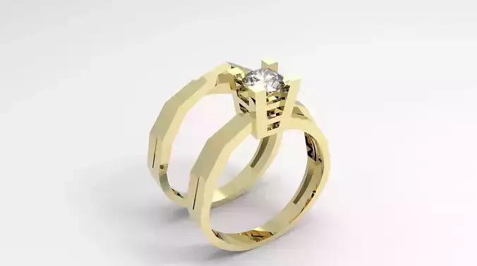 solitaire wedding engagement women ring with diamonds stones