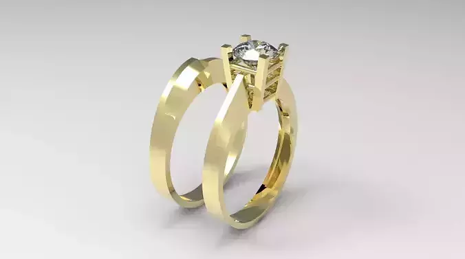 solitaire wedding engagement women ring 3dm stl