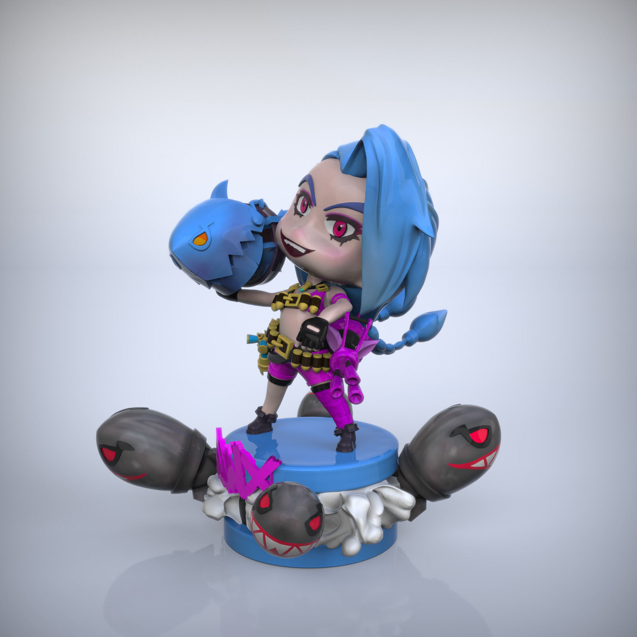 Chibi Jinx League of legends tft  3D print model_6