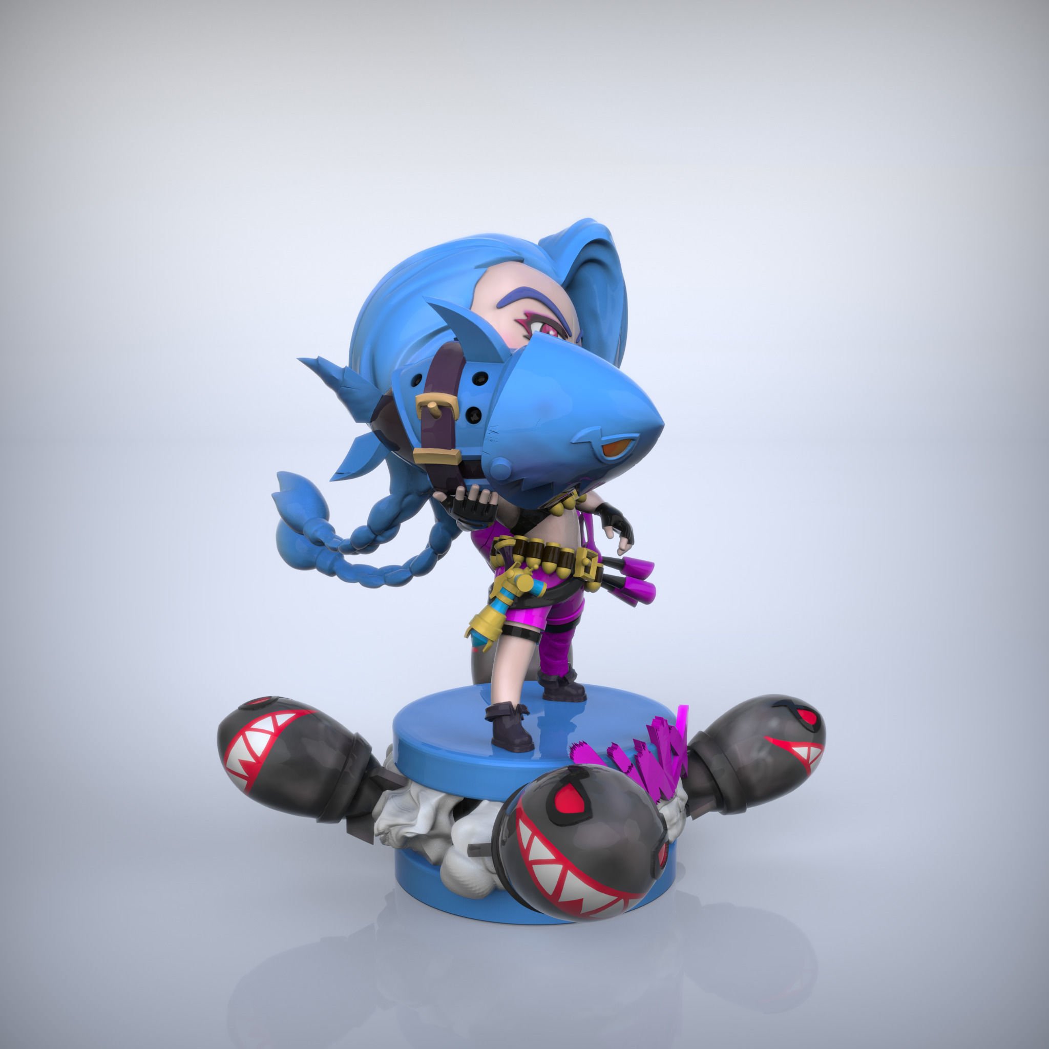 Chibi Jinx League of legends tft  3D print model_7