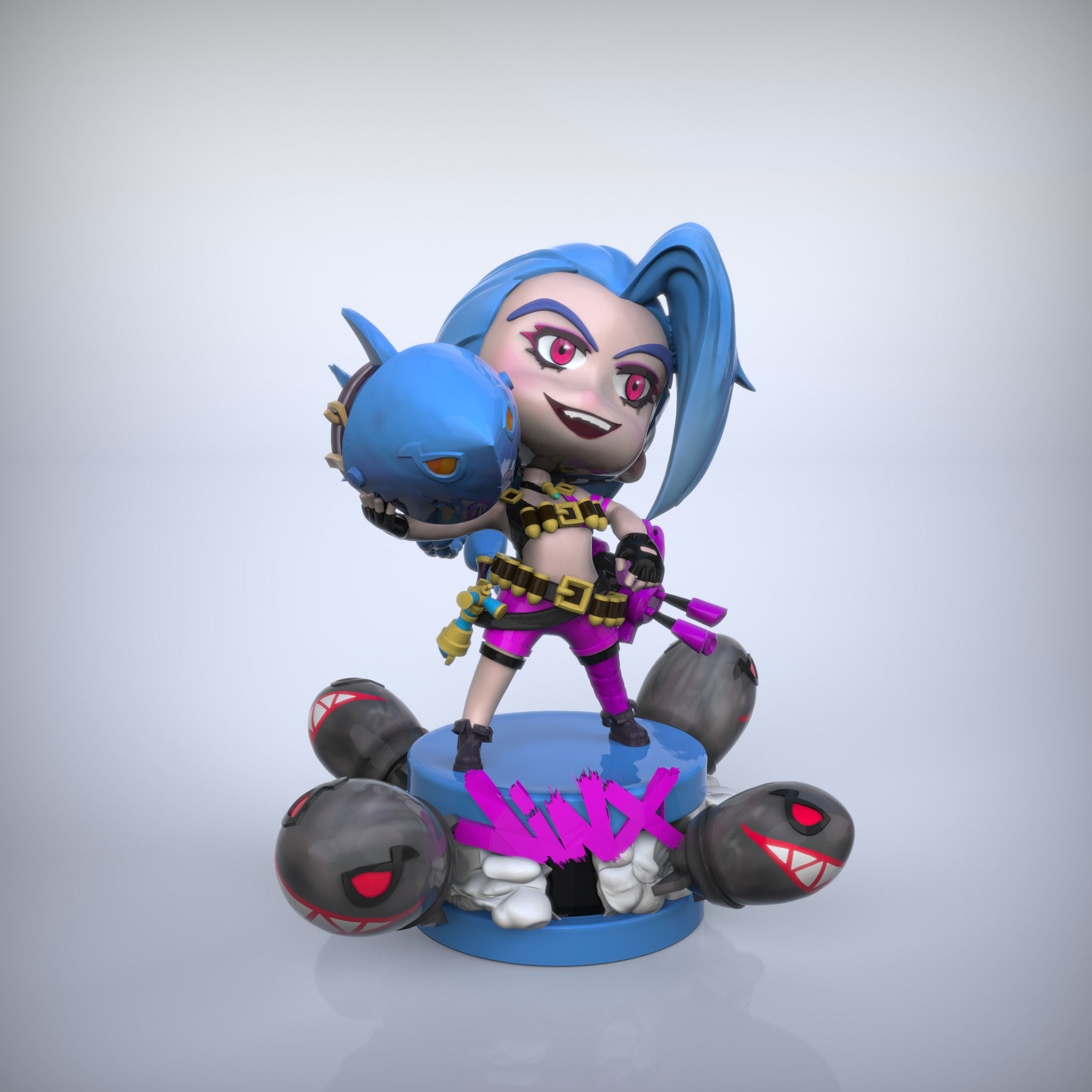 Chibi Jinx League of legends tft  3D print model_3
