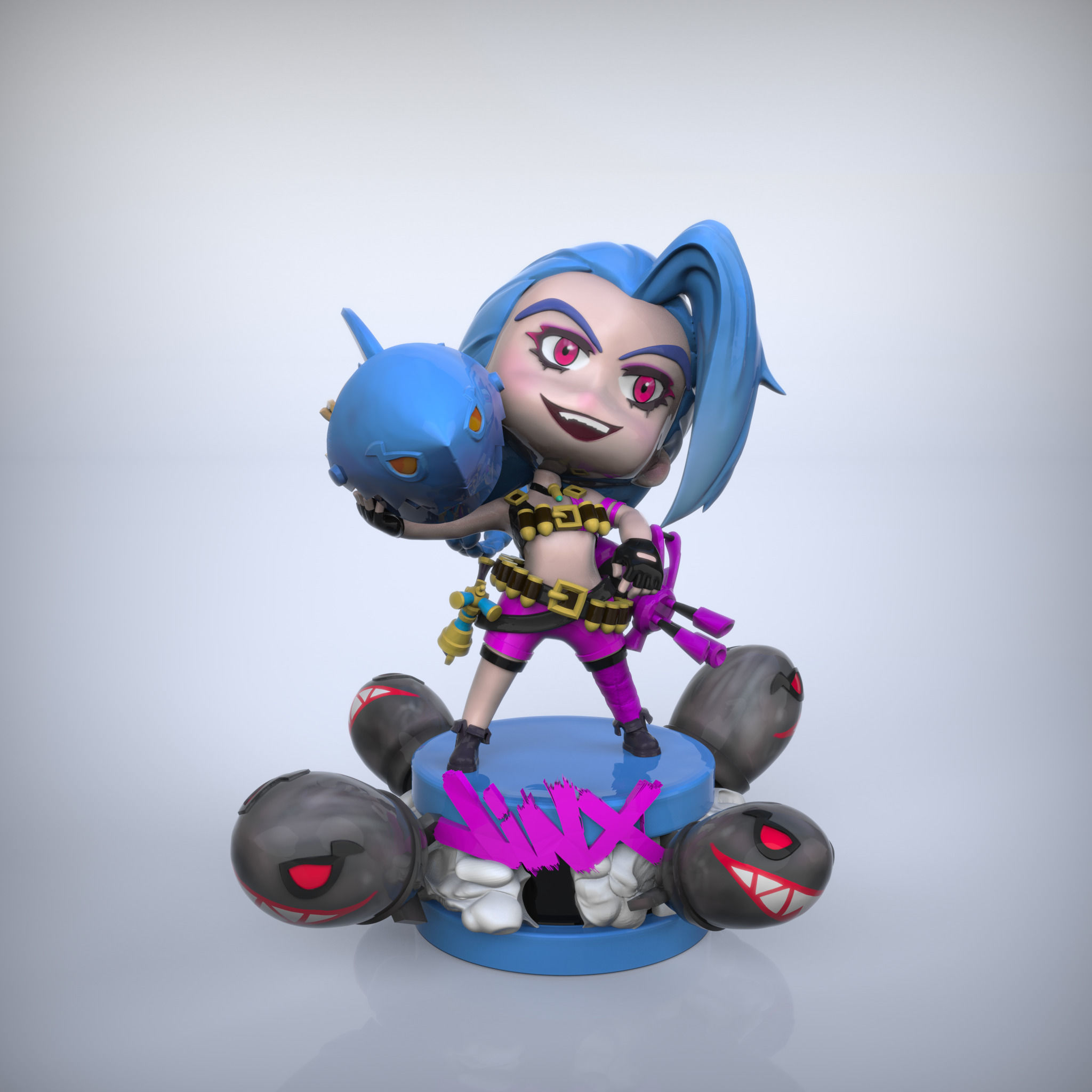 Chibi Jinx League of legends tft  3D print model_8