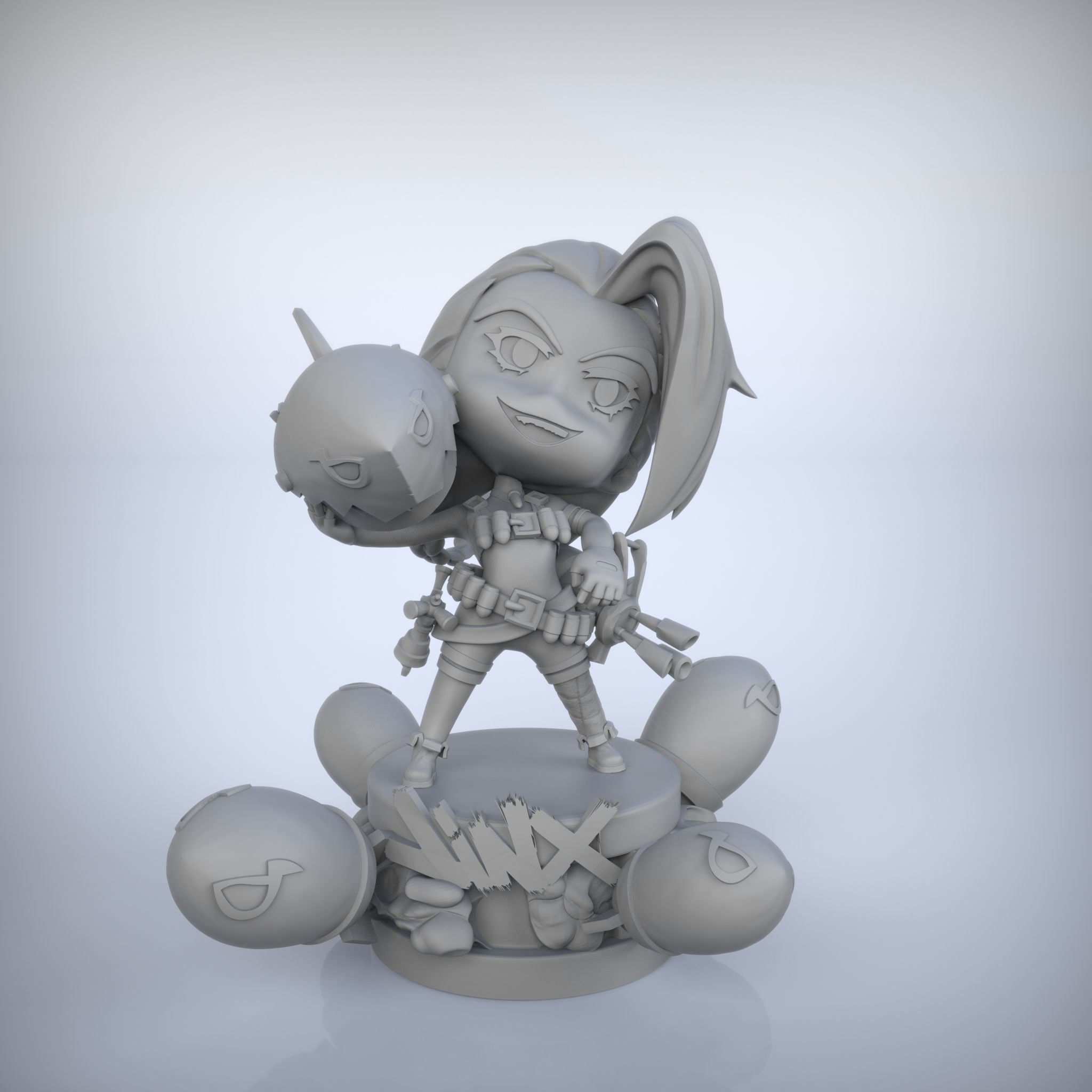 Chibi Jinx League of legends tft  3D print model_2