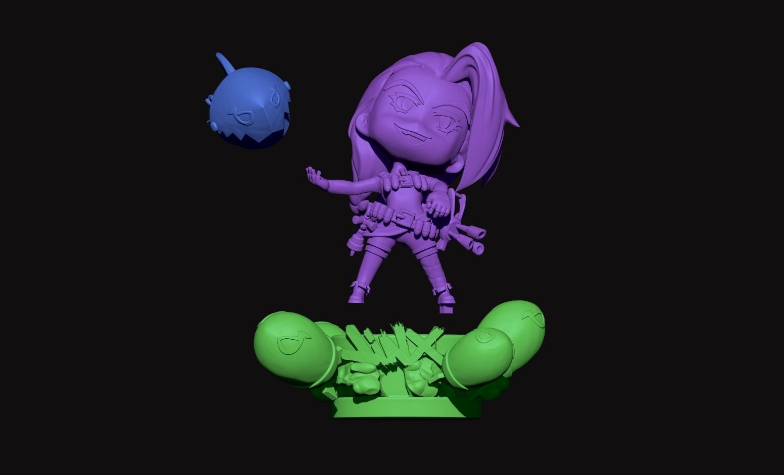 Chibi Jinx League of legends tft  3D print model_1