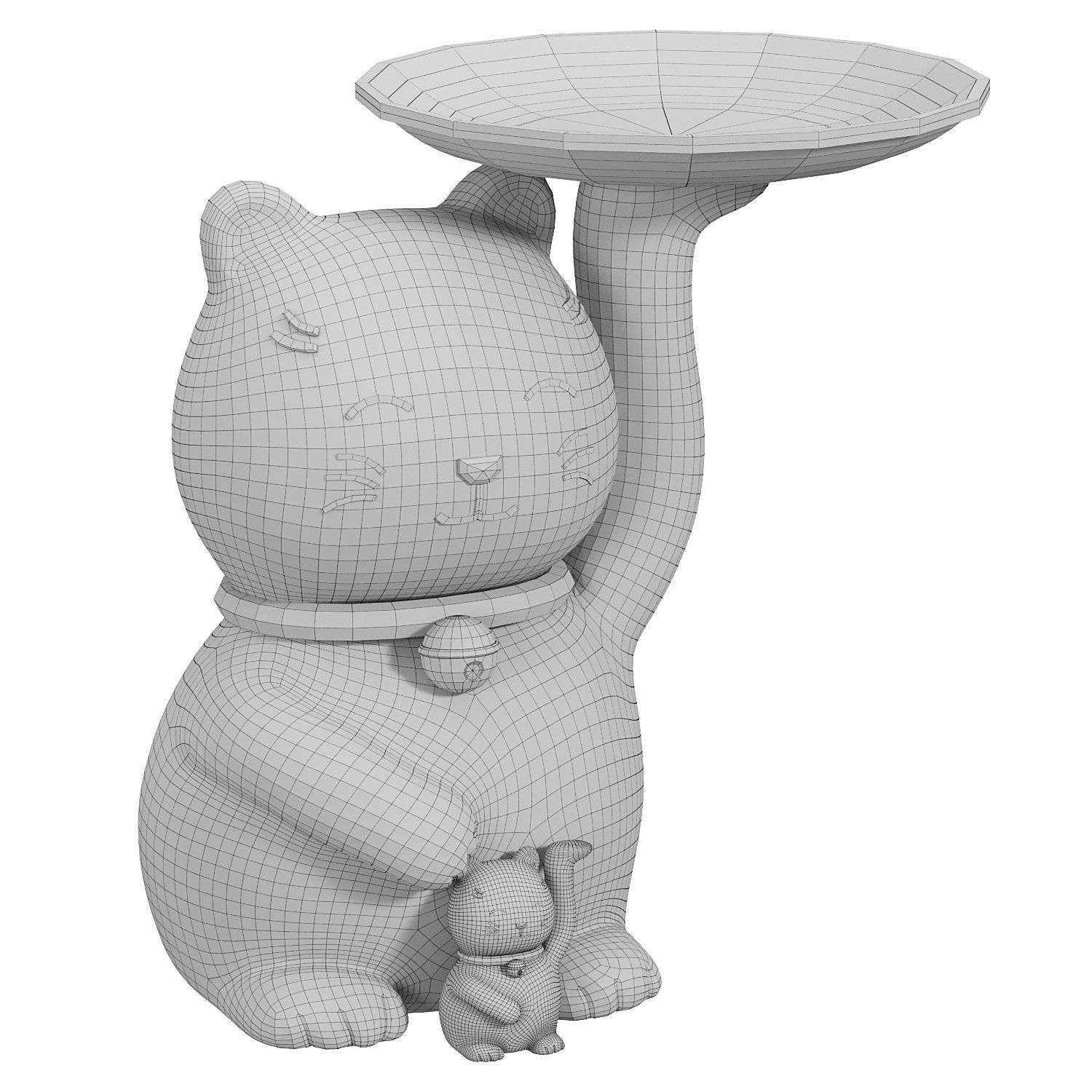  Lucky Cat Storage Ornament Key decor Low-poly 3D model_6