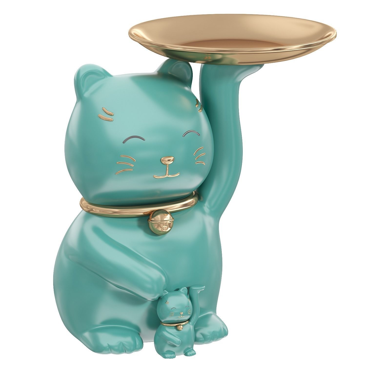  Lucky Cat Storage Ornament Key decor Low-poly 3D model_5