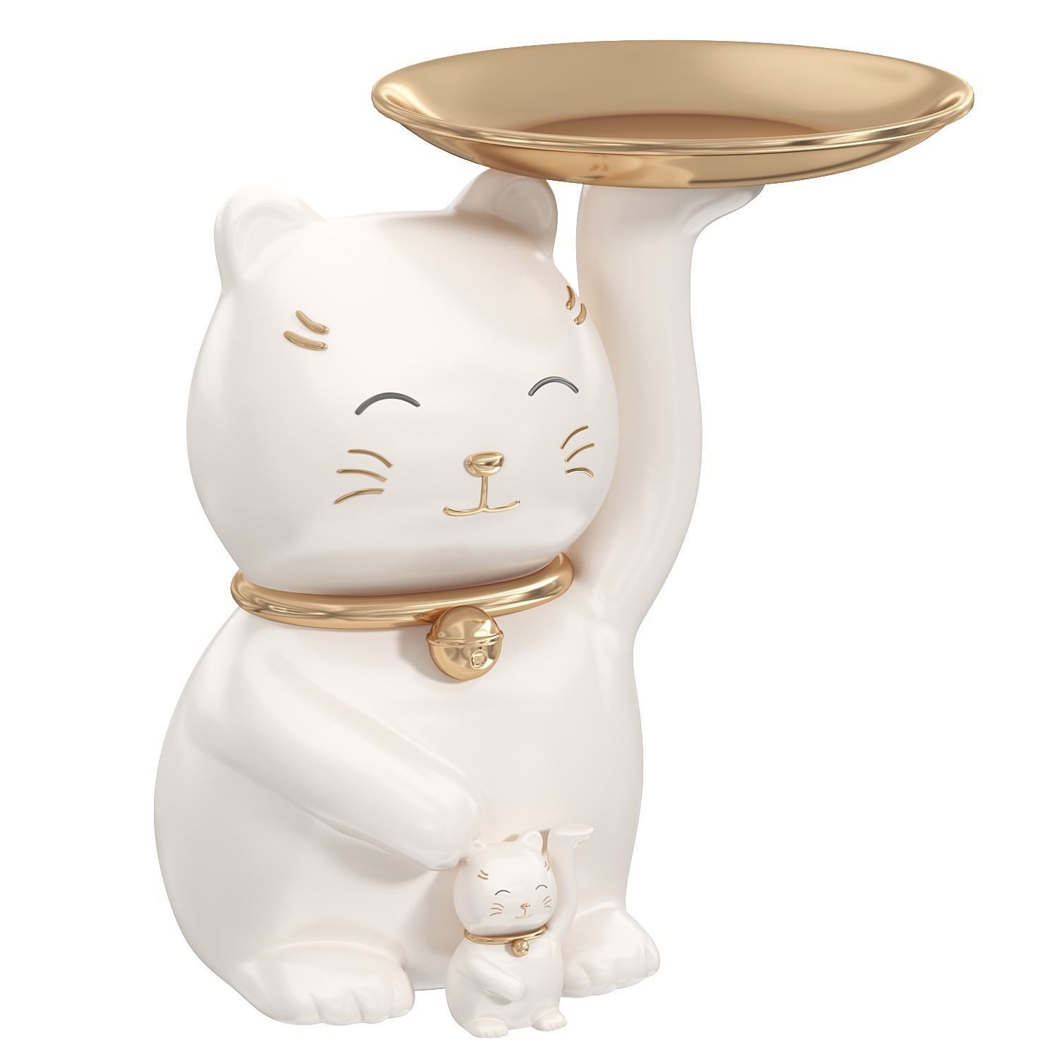  Lucky Cat Storage Ornament Key decor Low-poly 3D model_8