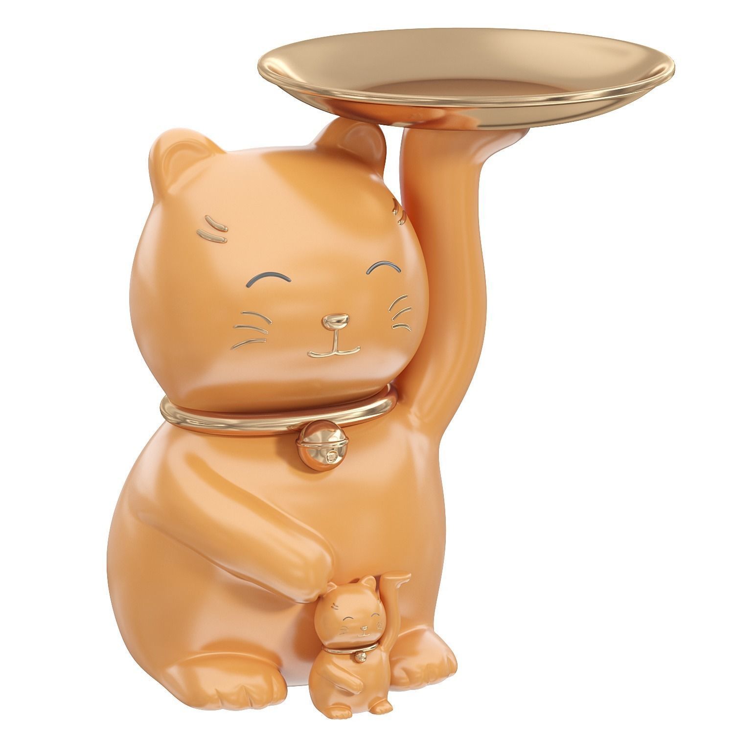  Lucky Cat Storage Ornament Key decor Low-poly 3D model_4