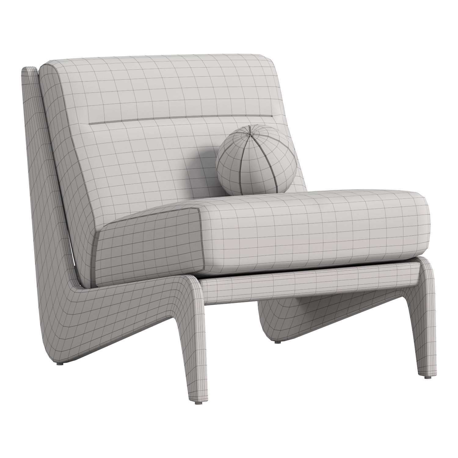 Fletcher Armless Chair 3D model_4