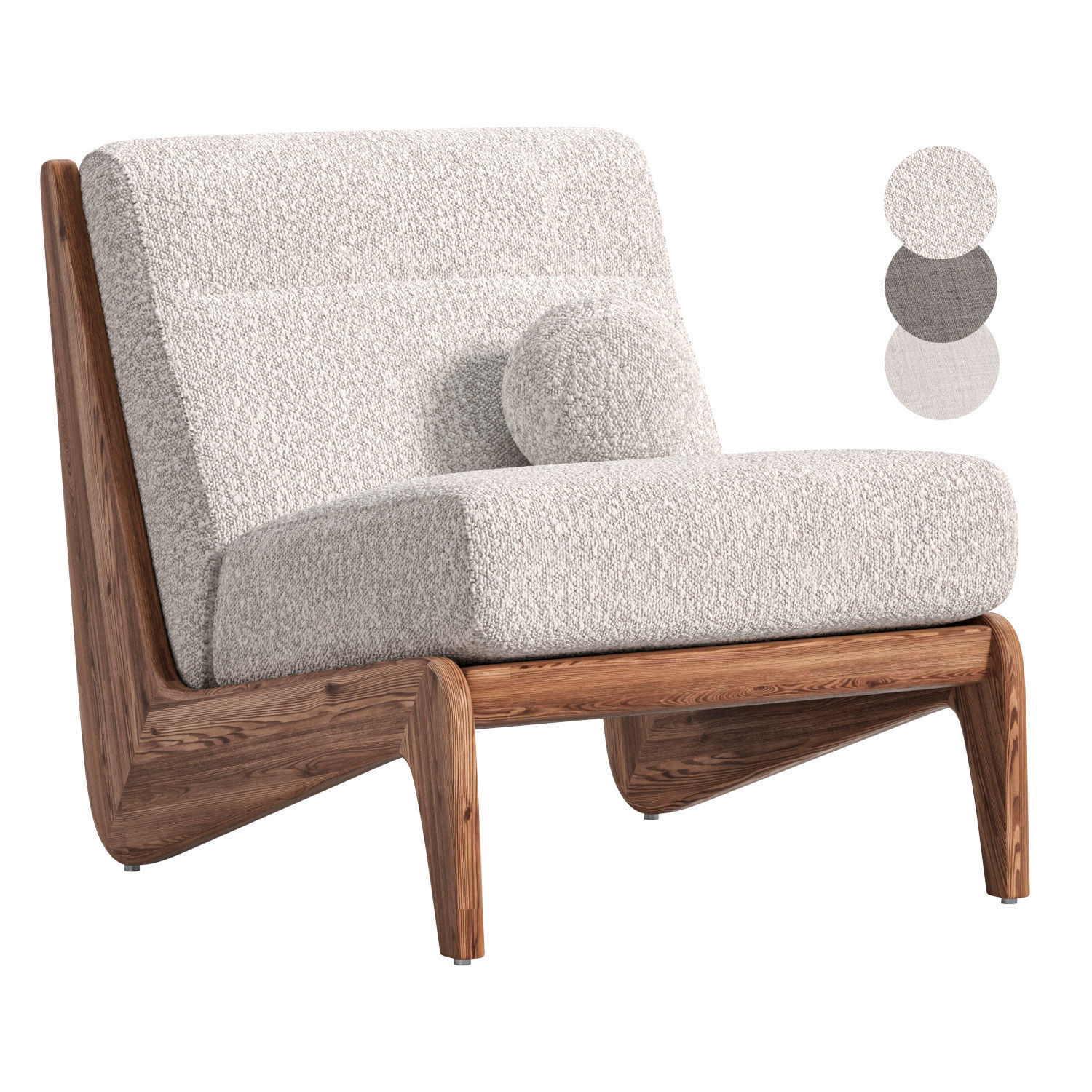 Fletcher Armless Chair 3D model_2