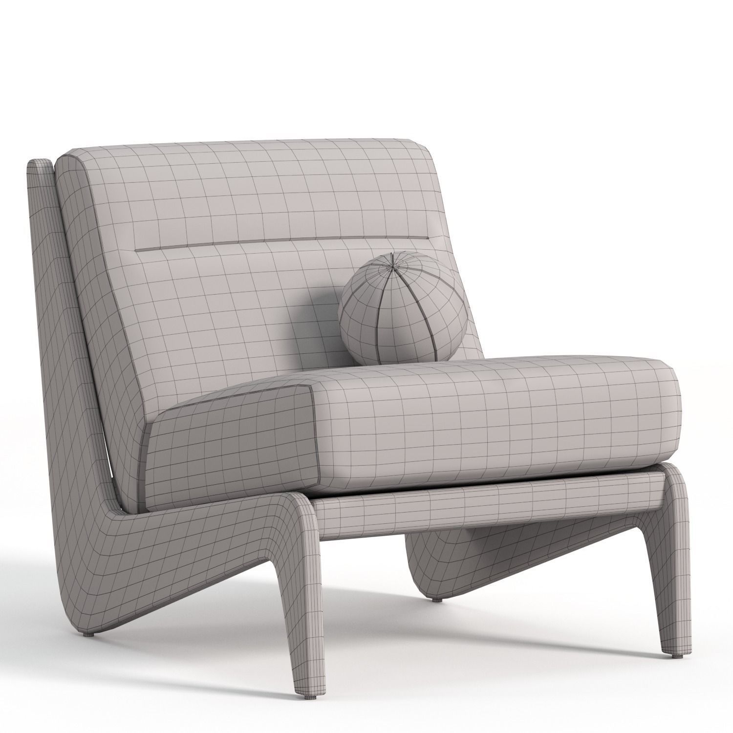 Fletcher Armless Chair 3D model_6