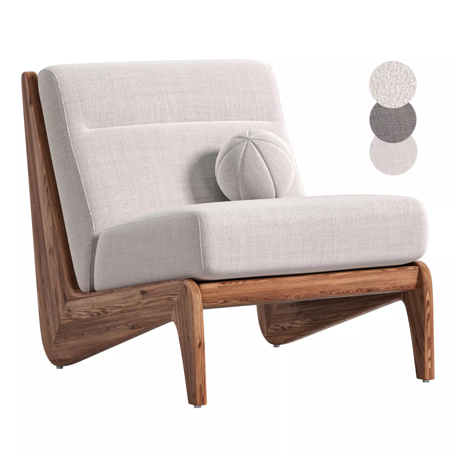 Fletcher Armless Chair 3D model_0