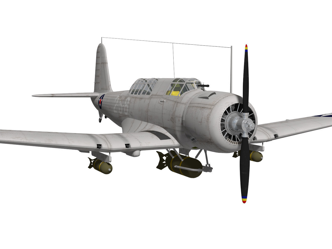 Chance Vought SB2U-3 Vindicator 3D model_4
