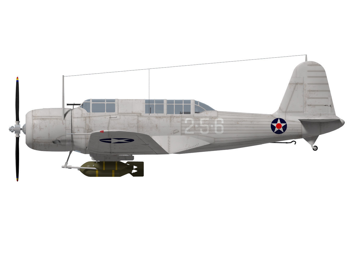Chance Vought SB2U-3 Vindicator 3D model_8