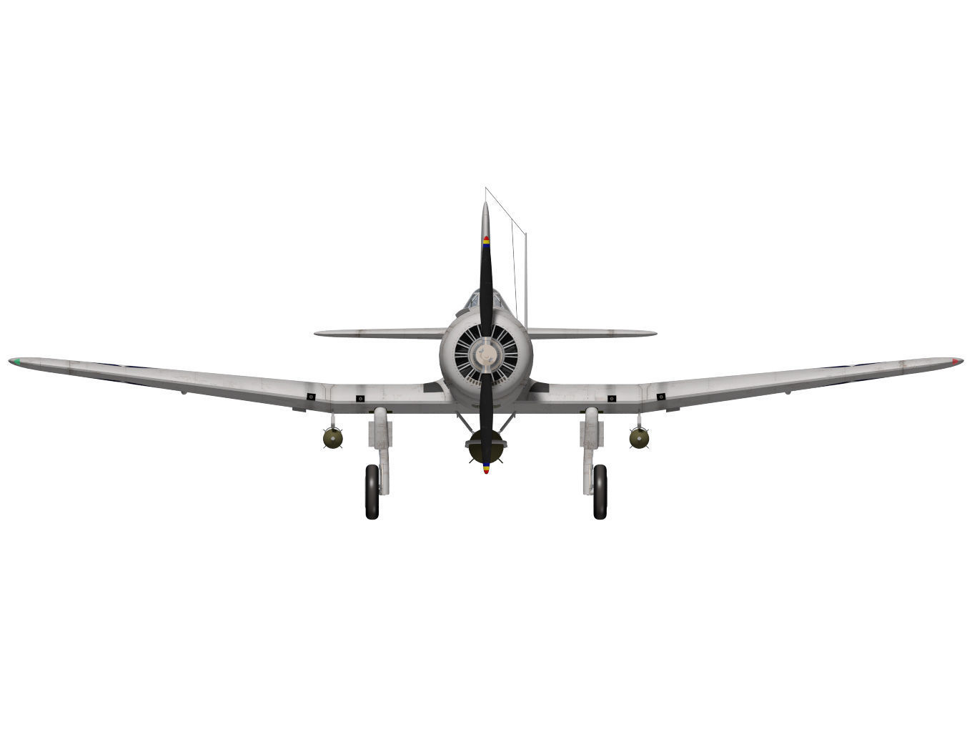 Chance Vought SB2U-3 Vindicator 3D model_11