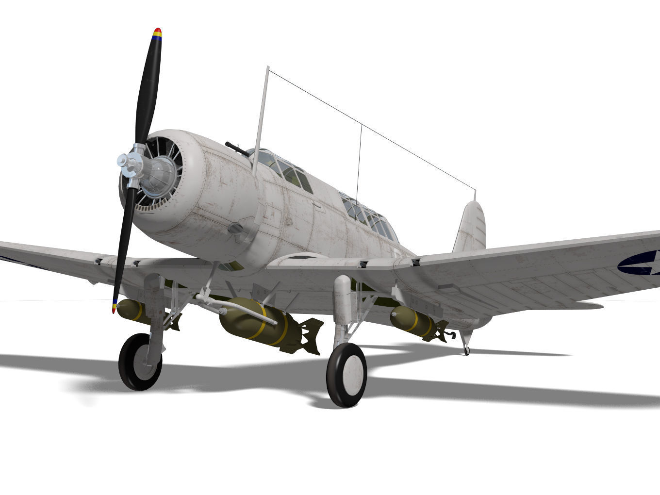 Chance Vought SB2U-3 Vindicator 3D model_7