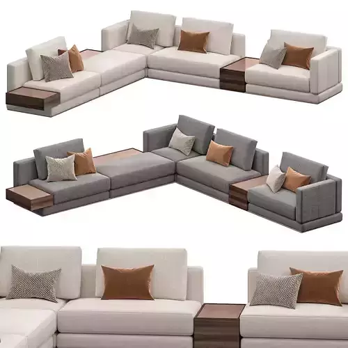 Fletcher modular sofa by laskasas 3D model