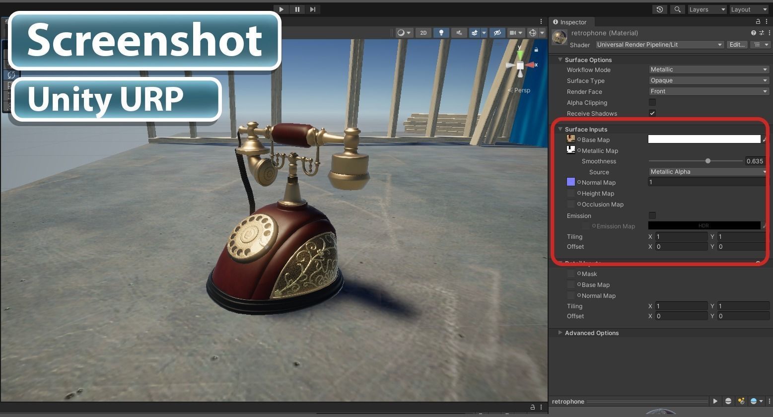 Retro Phone  Low-poly 3D model_7