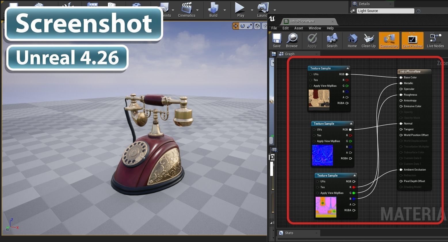 Retro Phone  Low-poly 3D model_9