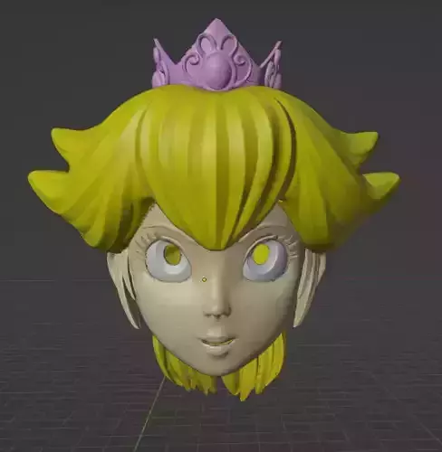 PRINCESS PEACH HEAD FOR COSPLAYS plus PEPAKURA HAIR BONUS 3D print model