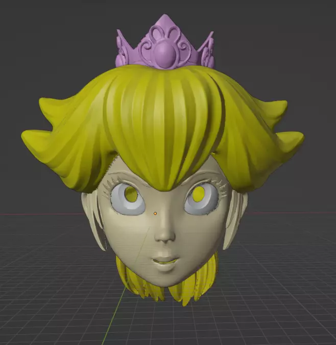 PRINCESS PEACH HEAD FOR COSPLAYS plus PEPAKURA HAIR BONUS 3D print model_0