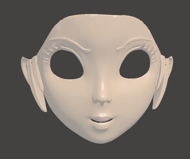 PRINCESS PEACH HEAD FOR COSPLAYS plus PEPAKURA HAIR BONUS 3D print model_4