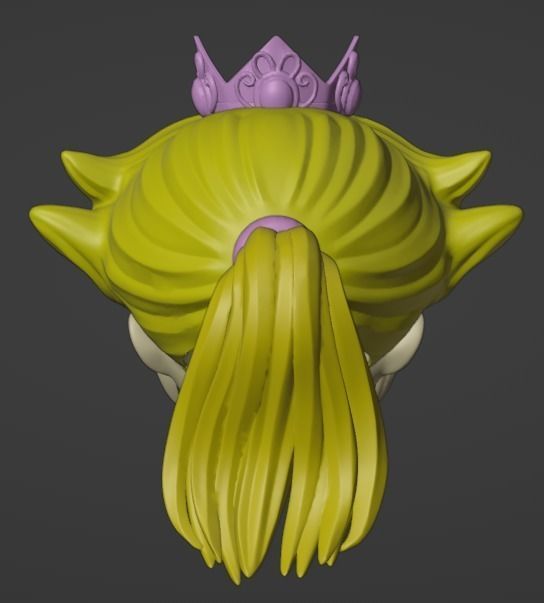PRINCESS PEACH HEAD FOR COSPLAYS plus PEPAKURA HAIR BONUS 3D print model_8