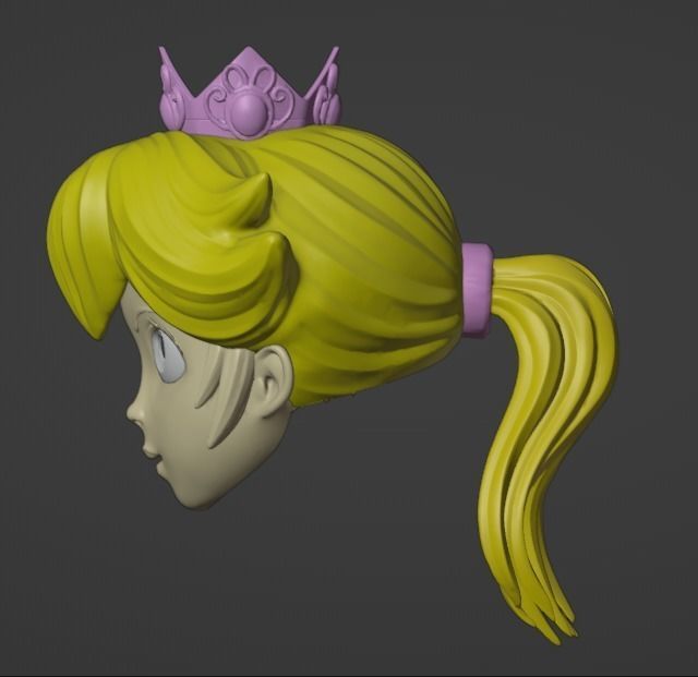 PRINCESS PEACH HEAD FOR COSPLAYS plus PEPAKURA HAIR BONUS 3D print model_6