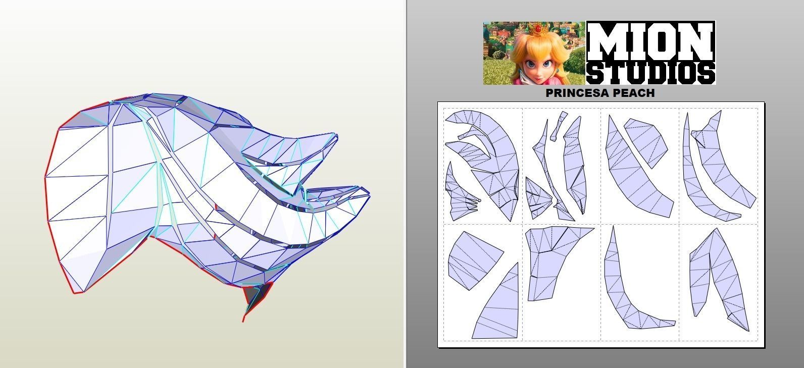 PRINCESS PEACH HEAD FOR COSPLAYS plus PEPAKURA HAIR BONUS 3D print model_11