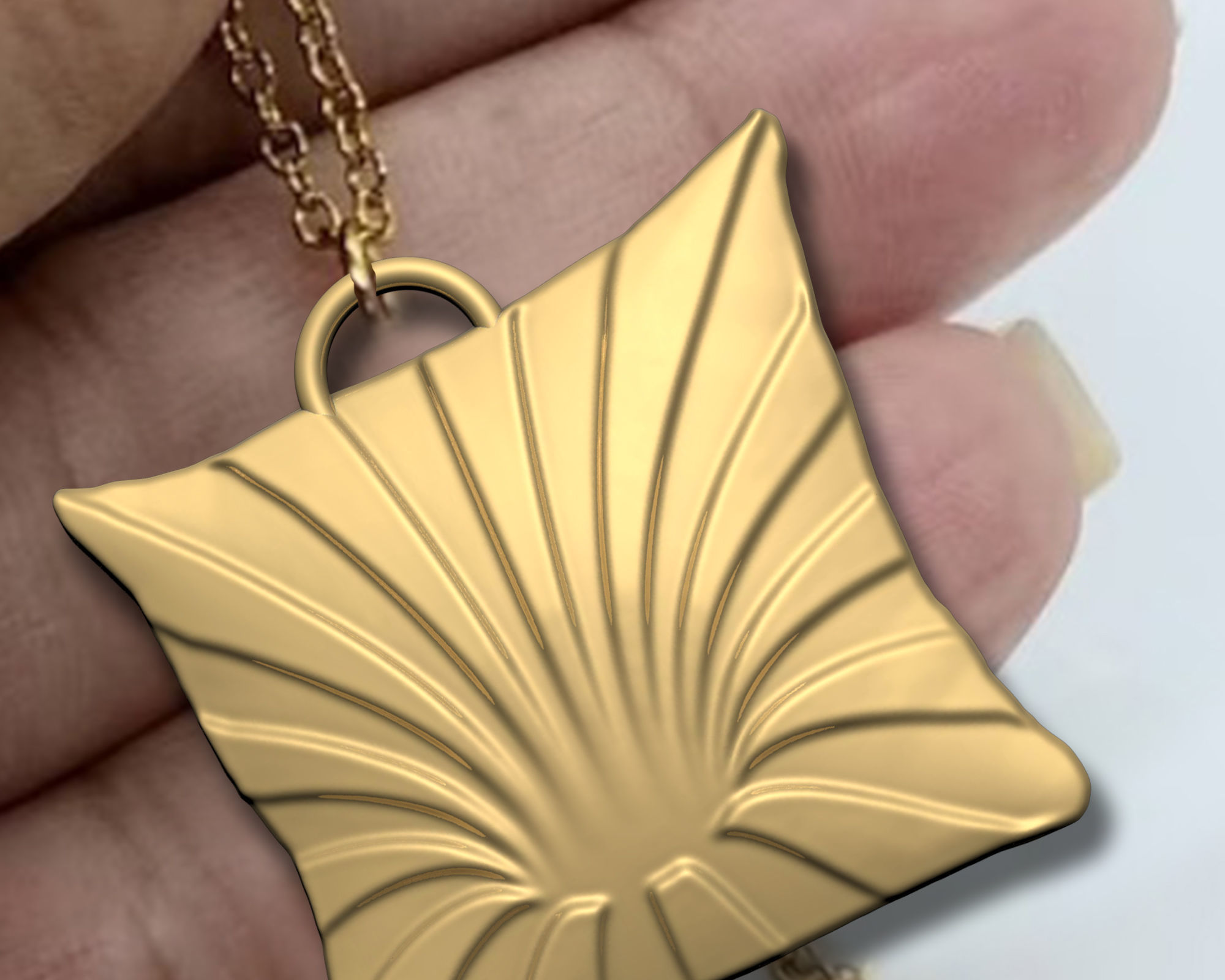 Geometric Hole Shape Pendant 3D print model_7