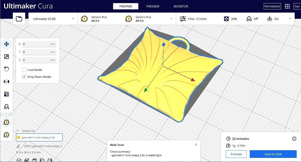 Geometric Hole Shape Pendant 3D print model_5