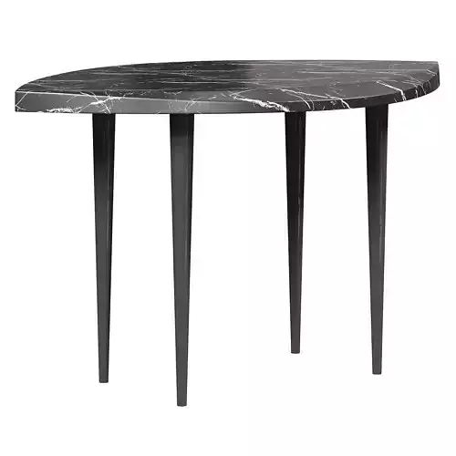 leaf shaped marble side table