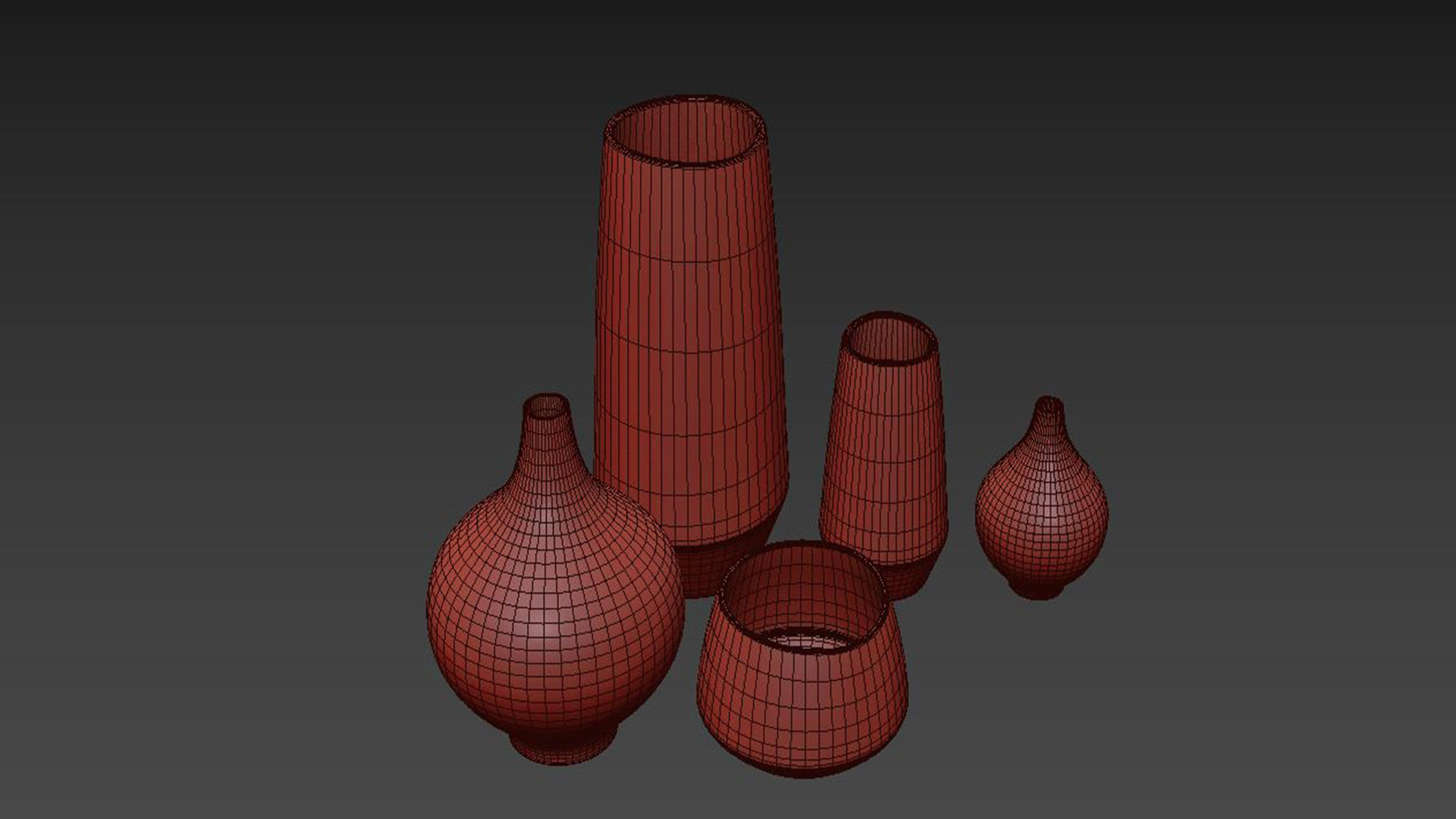 Half Dipped Black Stoneware Vases 3D model_5
