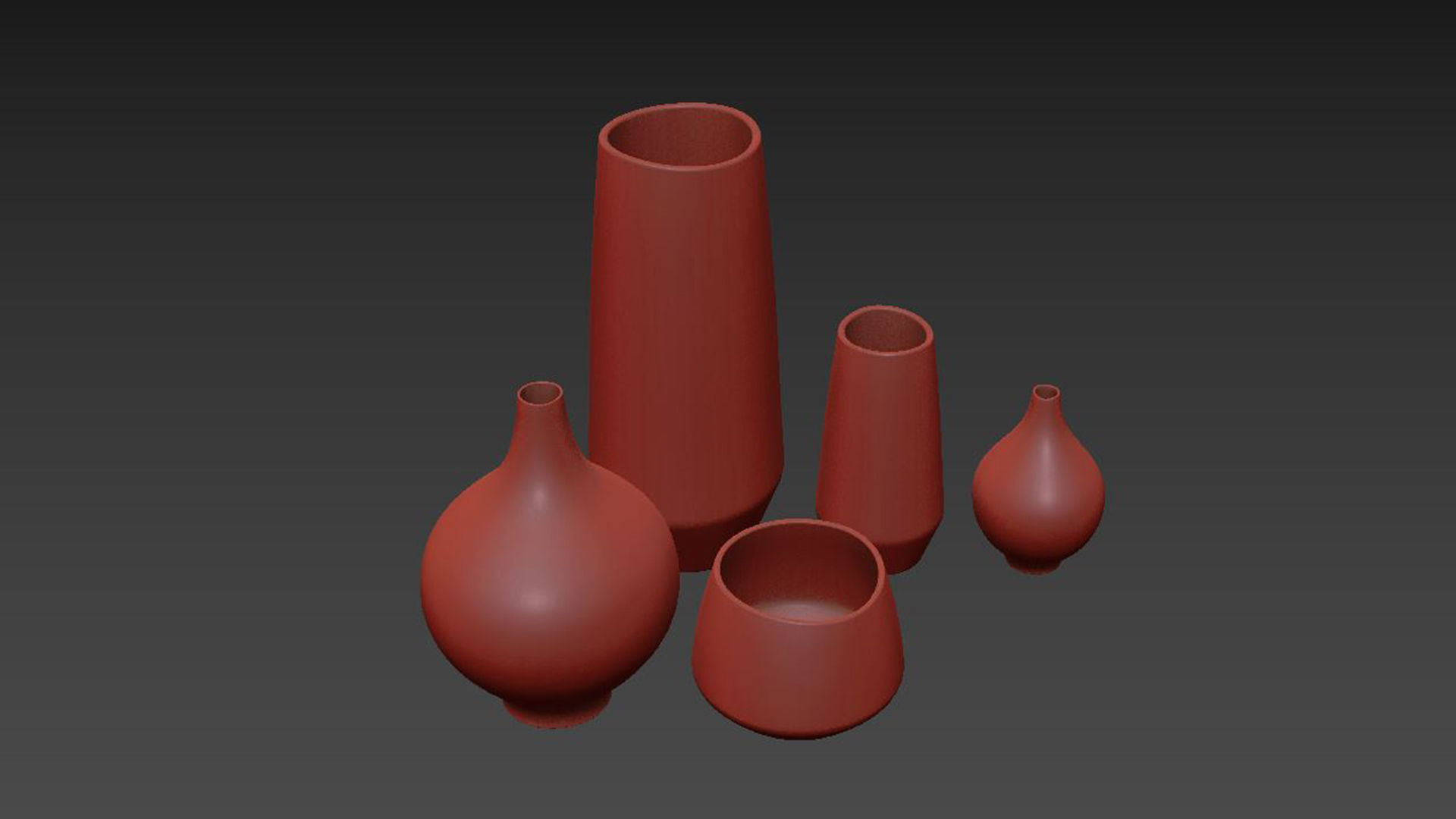 Half Dipped Black Stoneware Vases 3D model_4